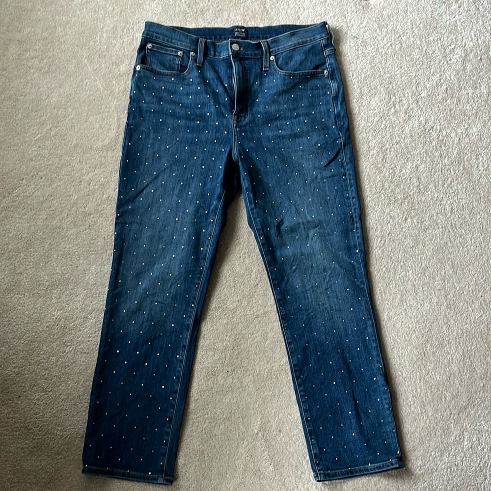J. Crew Embellished Essential Straight Jeans - Women Size 31 - WORN ONCE